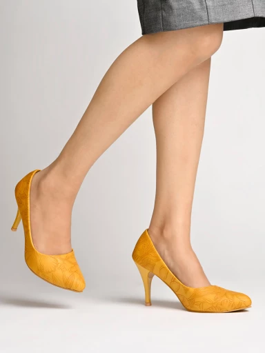 Mustard suede outlet pumps