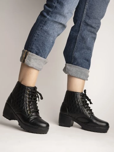 childrens black lace up boots